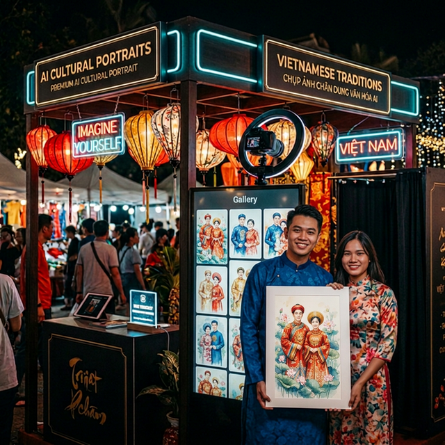 Photobooth Áo Dài: In tranh & lưu niệm